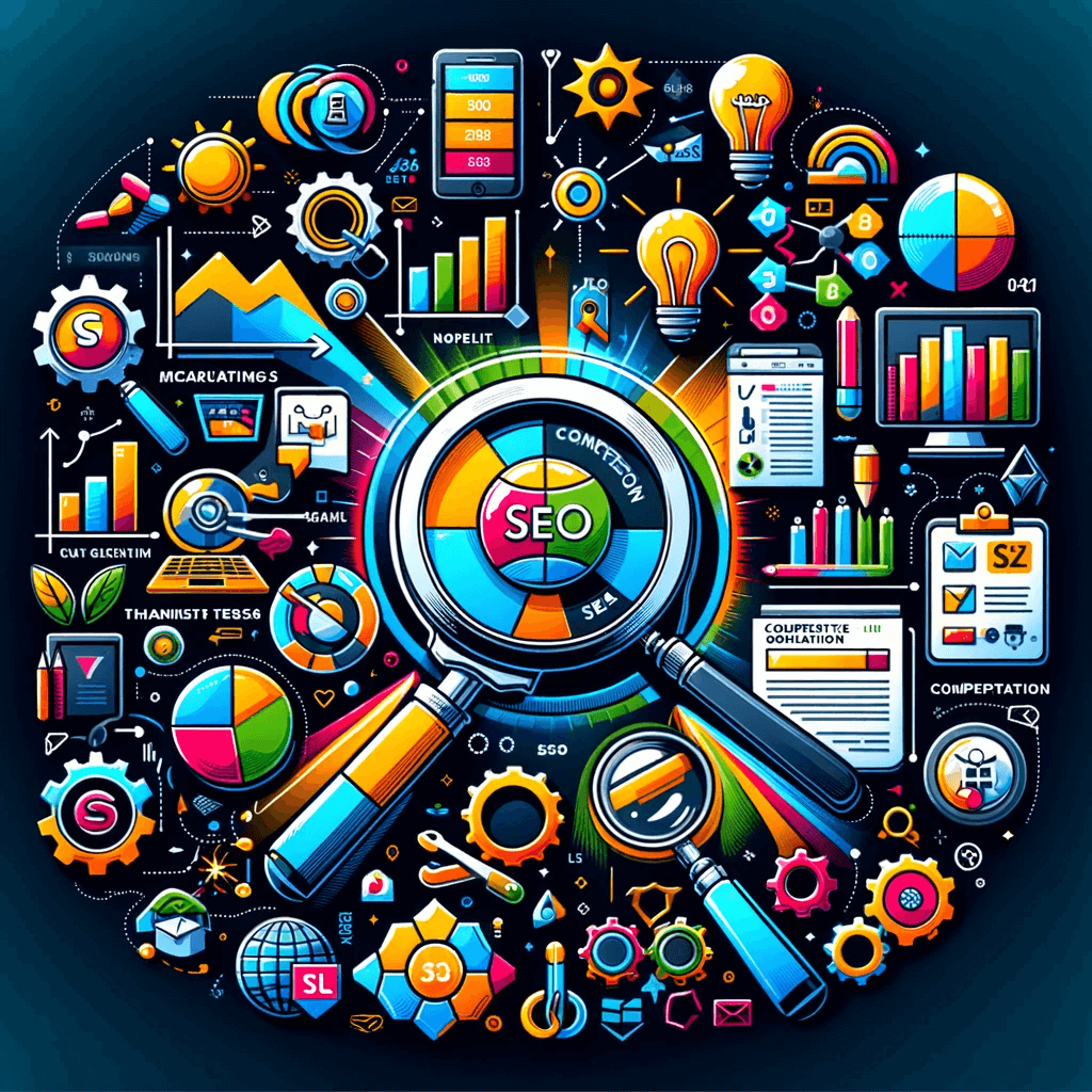 a graphic that represents a data-driven approach to SEO for a digital marketing agency.